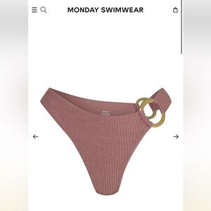 Monday Swimwear  Brontë Bottom Mauve Lurex Rib size Medium